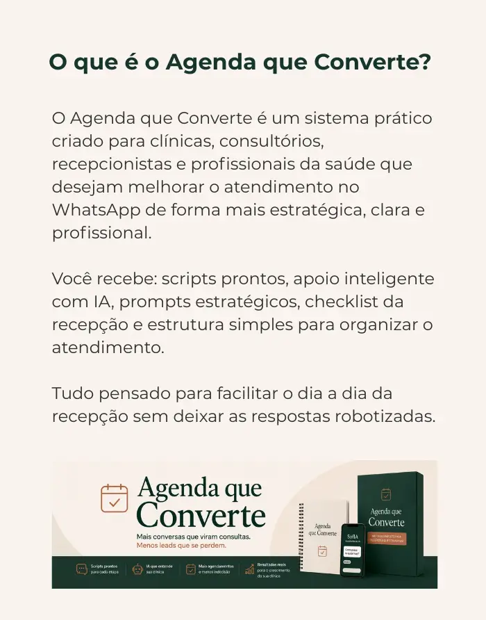 Página do Agenda que Converte explicando como respostas confusas, demora e falta de follow-up fazem pacientes desistirem do atendimento.